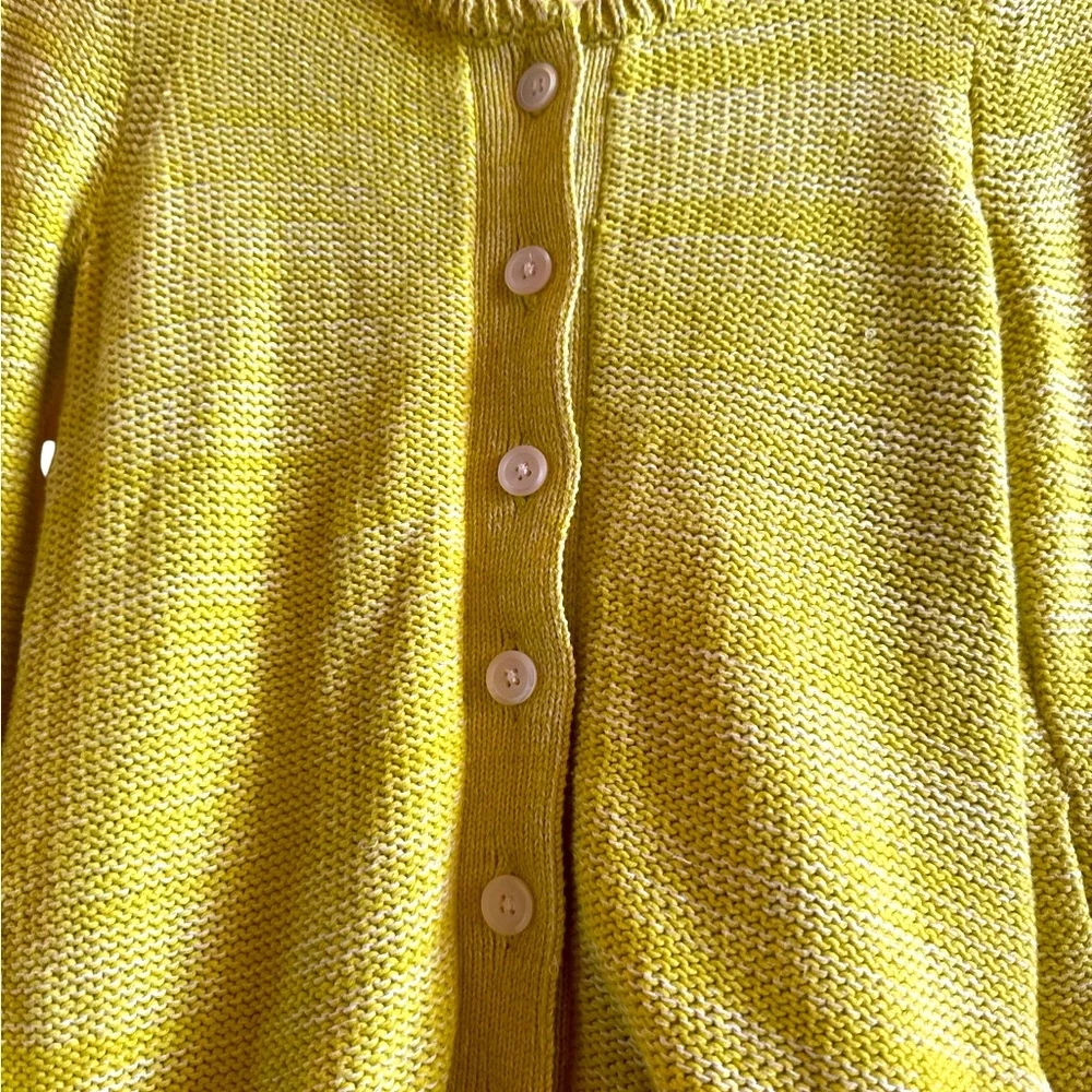 Anthropologie Field Flowers Women’s Lime Green Shirting Cotton Cardigan Sz Small